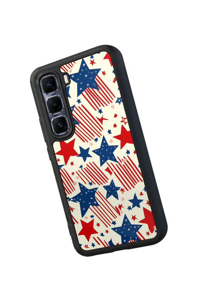 Infinix Hot 60 Pro Plus Uyumlu Retro Yildizlar Tasarımlı Glossy Premium Kılıf