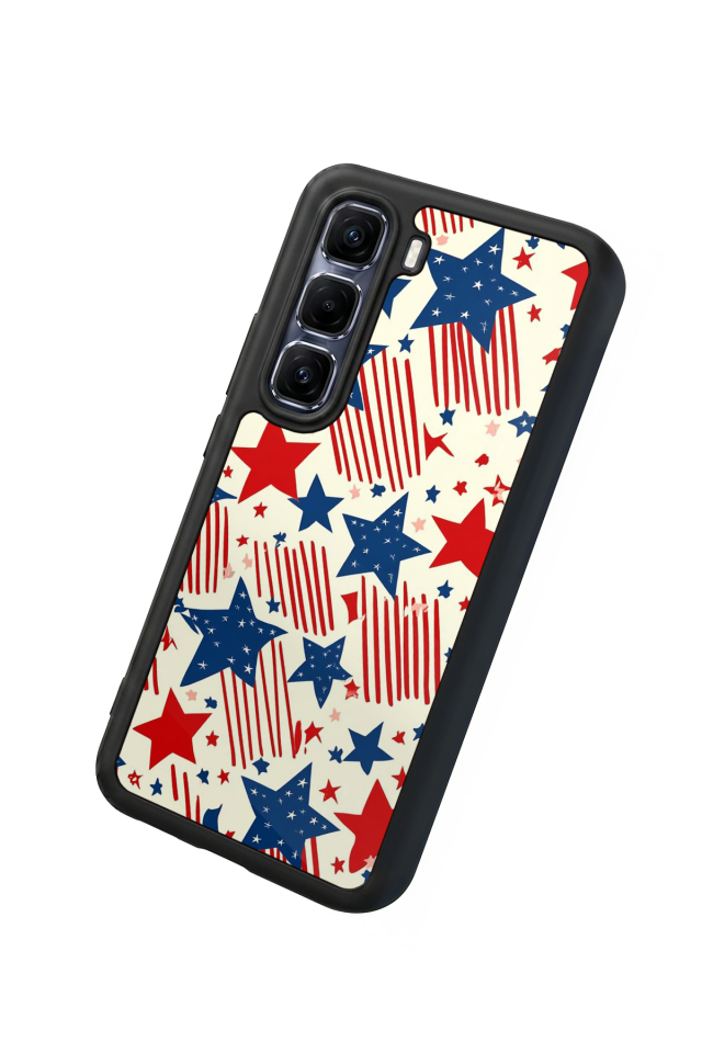 Infinix Hot 60 Pro Plus Uyumlu Retro Yildizlar Tasarımlı Glossy Premium Kılıf