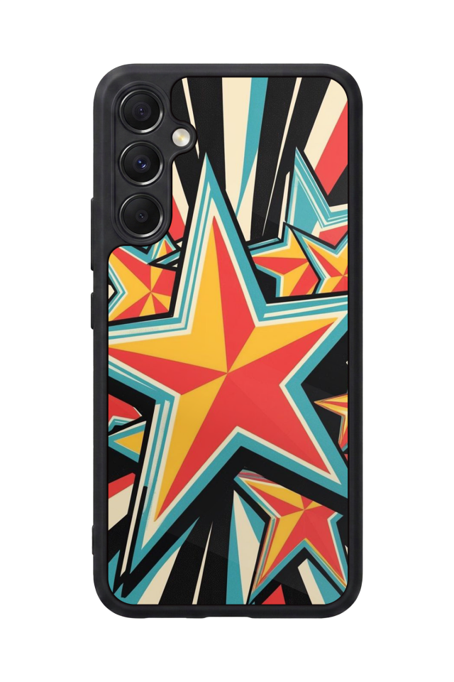 Samsung Galaxy A34 Uyumlu Retro Yildizlar Tasarımlı Glossy Premium Kılıf