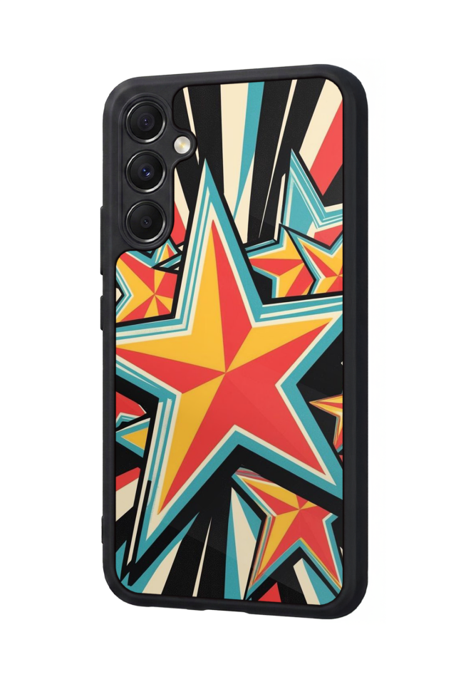 Samsung Galaxy A34 Uyumlu Retro Yildizlar Tasarımlı Glossy Premium Kılıf