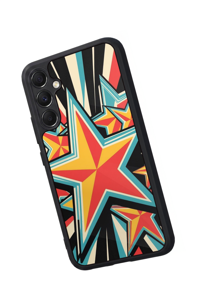 Samsung Galaxy A34 Uyumlu Retro Yildizlar Tasarımlı Glossy Premium Kılıf
