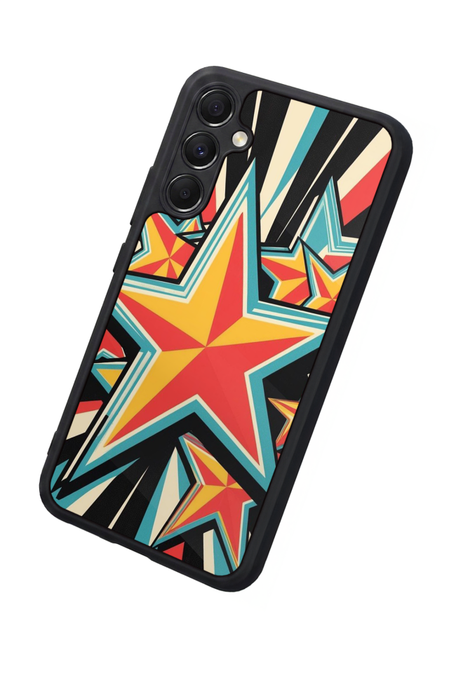 Samsung Galaxy A34 Uyumlu Retro Yildizlar Tasarımlı Glossy Premium Kılıf
