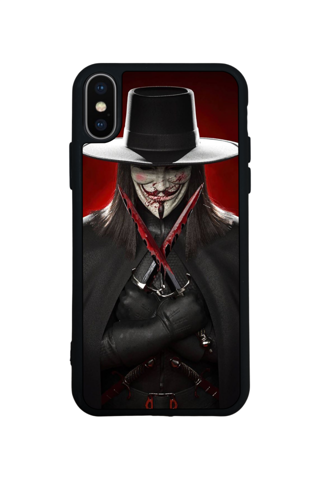 iPhone X/ XS Uyumlu Vendetta Tasarımlı Glossy Premium Kılıf
