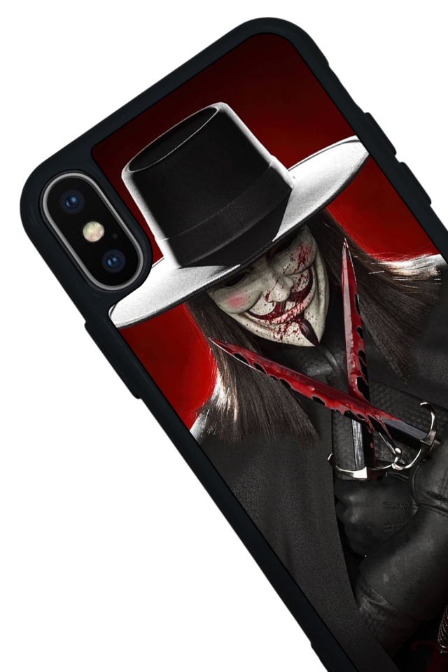 iPhone X/ XS Uyumlu Vendetta Tasarımlı Glossy Premium Kılıf