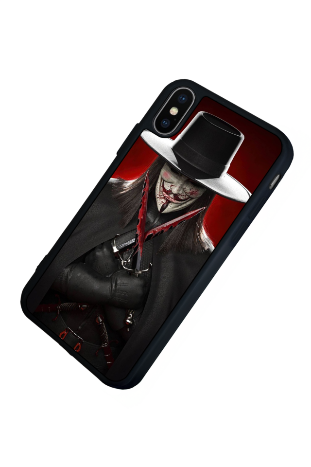iPhone X/ XS Uyumlu Vendetta Tasarımlı Glossy Premium Kılıf
