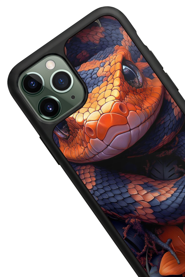 iPhone 11 Pro Uyumlu Yılan Tasarımlı Glossy Premium Kılıf