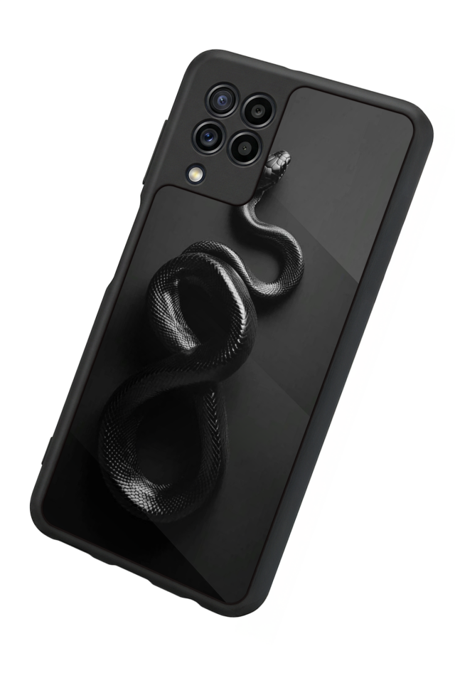 Samsung Galaxy M22 Uyumlu Yılan Tasarımlı Glossy Premium Kılıf