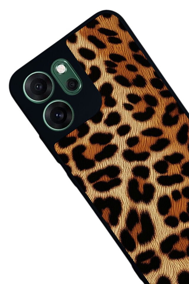 Oppo Reno 14F Uyumlu Leopar Tasarımlı Glossy Premium Kılıf