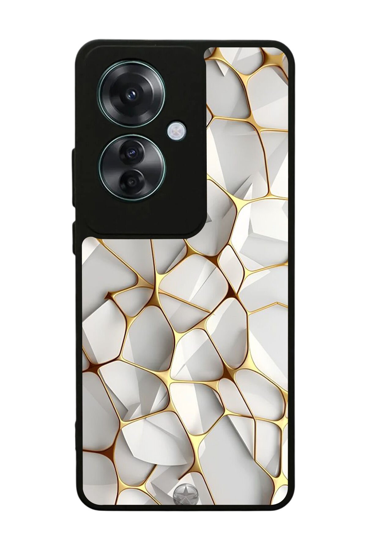 Oppo Reno 11F Uyumlu Mermer Marble Tasarımlı Glossy Premium Kılıf