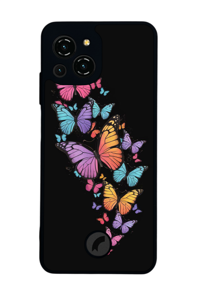 Reeder S23 Pro Max Uyumlu Kelebek Tasarımlı Glossy Premium Kılıf