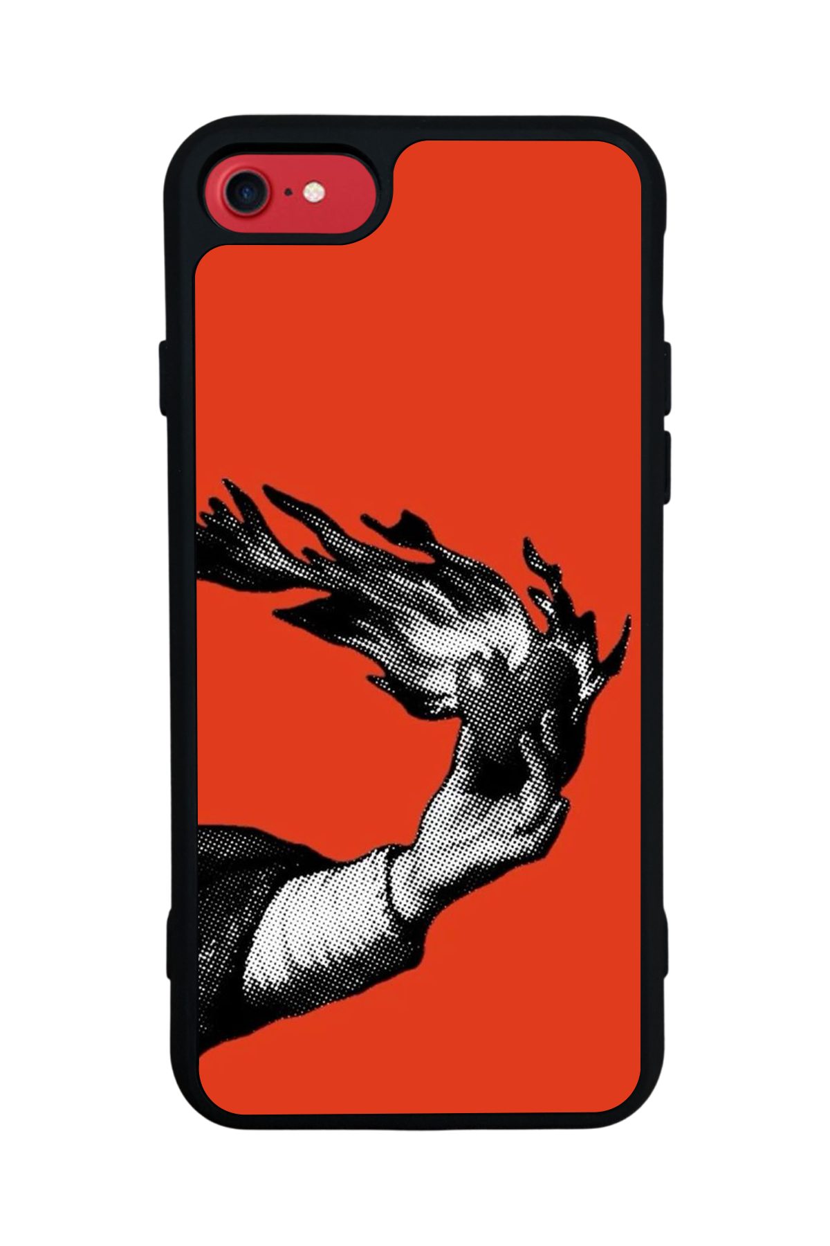 iPhone SE Uyumlu Kirmizi Tasarımlı Glossy Premium Kılıf