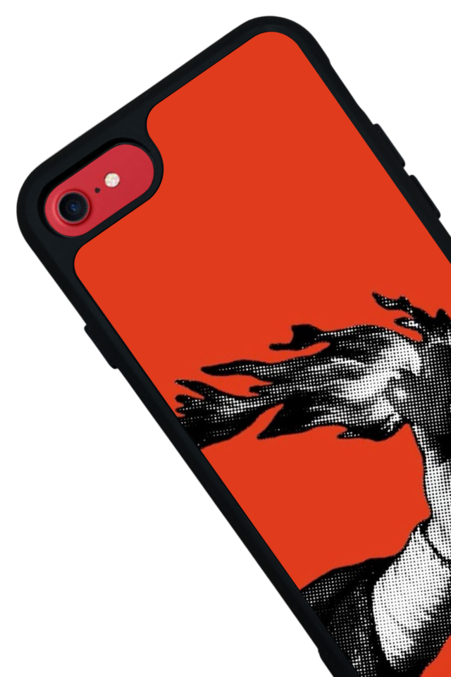 iPhone SE Uyumlu Kirmizi Tasarımlı Glossy Premium Kılıf