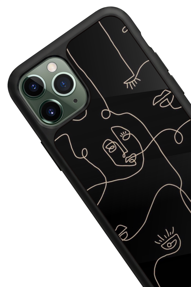 iPhone 11 Pro Max Uyumlu Line Art Tasarımlı Glossy Premium Kılıf