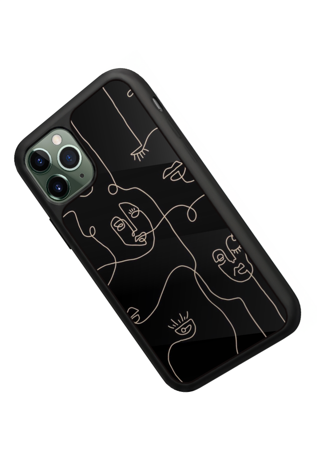 iPhone 11 Pro Max Uyumlu Line Art Tasarımlı Glossy Premium Kılıf