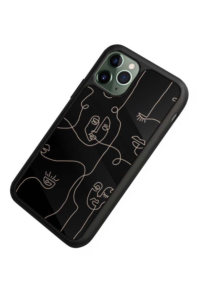 iPhone 11 Pro Max Uyumlu Line Art Tasarımlı Glossy Premium Kılıf