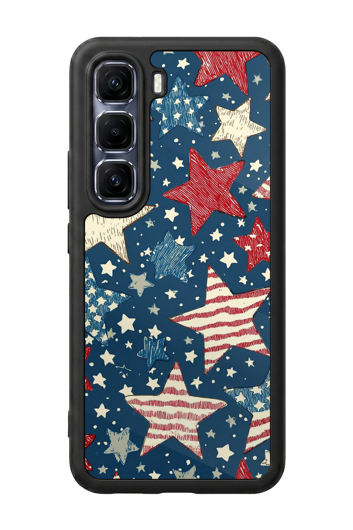 Infinix Hot 60 Pro Plus Uyumlu Retro Yildizlar Tasarımlı Glossy Premium Kılıf