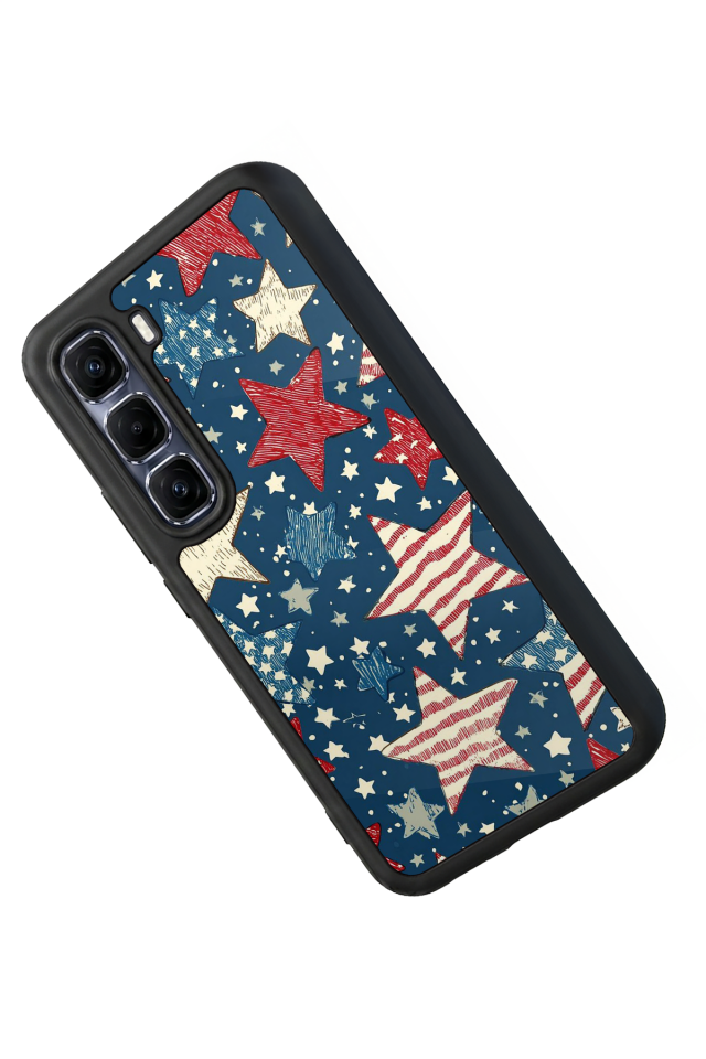 Infinix Hot 60 Pro Plus Uyumlu Retro Yildizlar Tasarımlı Glossy Premium Kılıf