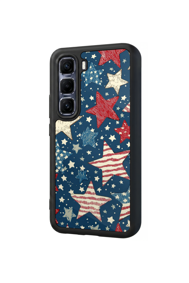 Infinix Hot 60 Pro Plus Uyumlu Retro Yildizlar Tasarımlı Glossy Premium Kılıf