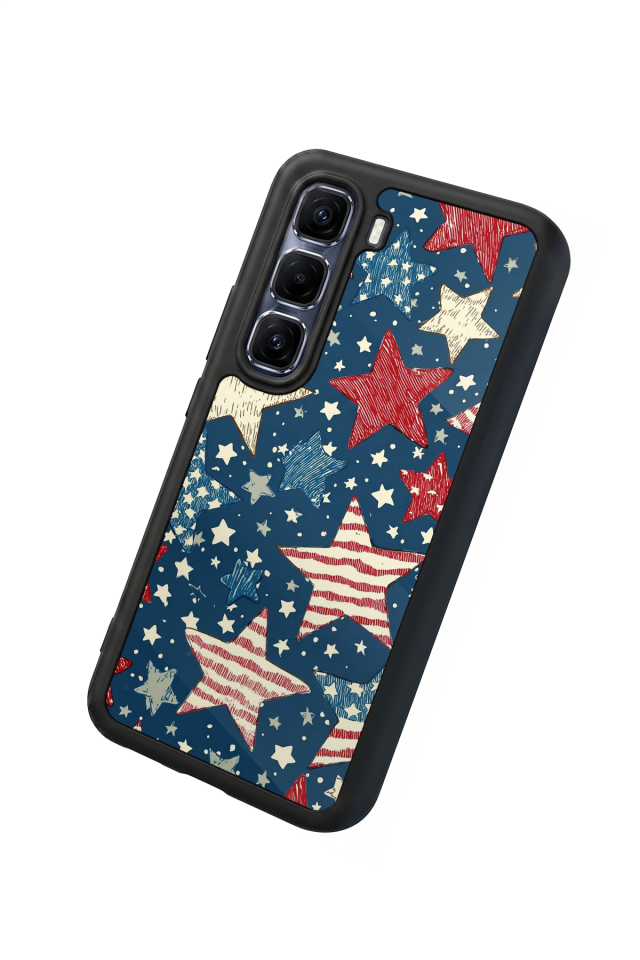 Infinix Hot 60 Pro Plus Uyumlu Retro Yildizlar Tasarımlı Glossy Premium Kılıf