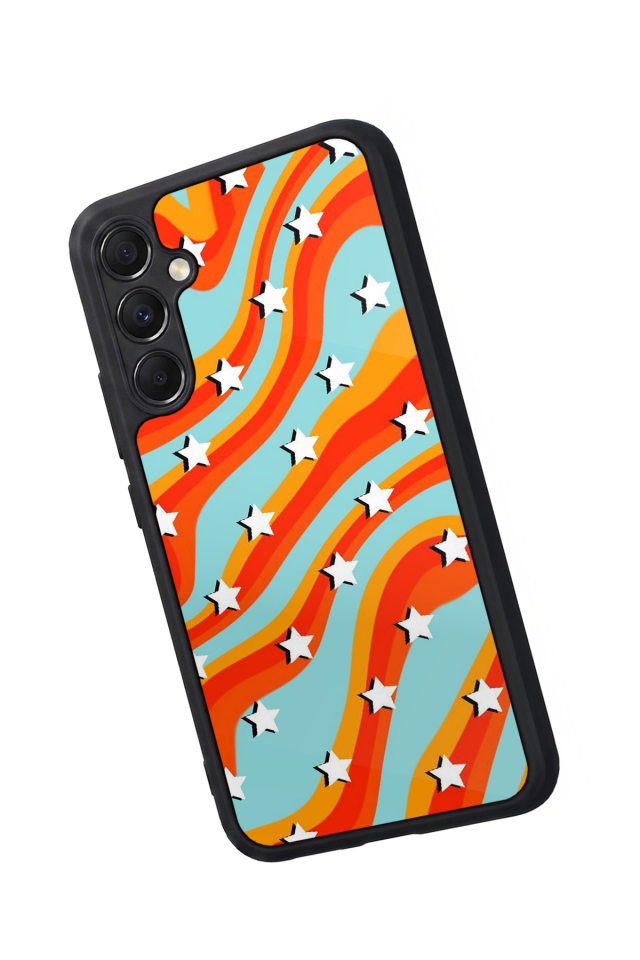 Samsung Galaxy A34 Uyumlu Retro Yildizlar Tasarımlı Glossy Premium Kılıf