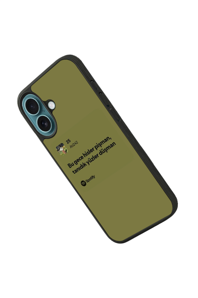 iPhone 16 Plus Uyumlu Sarki Sozleri Tasarımlı Glossy Premium Kılıf