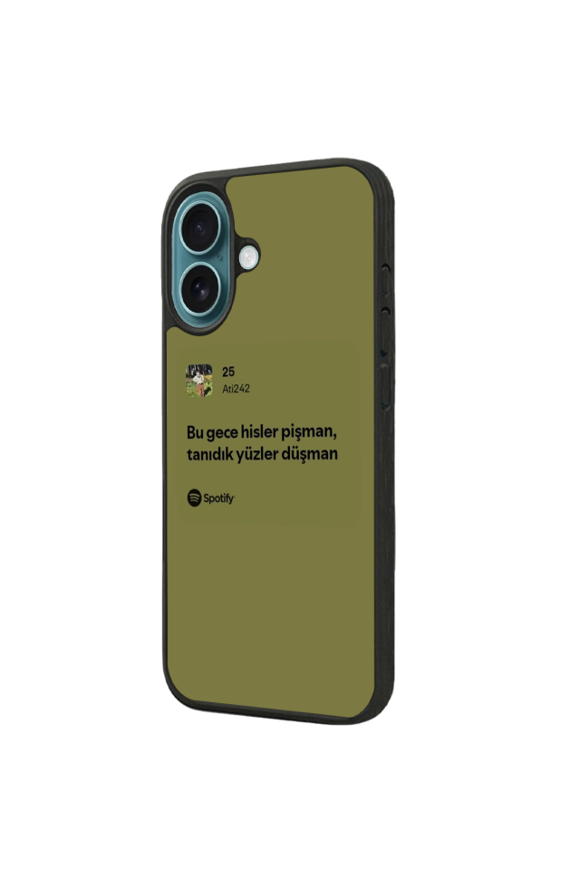 iPhone 16 Plus Uyumlu Sarki Sozleri Tasarımlı Glossy Premium Kılıf