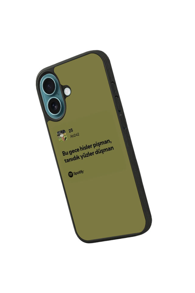 iPhone 16 Plus Uyumlu Sarki Sozleri Tasarımlı Glossy Premium Kılıf