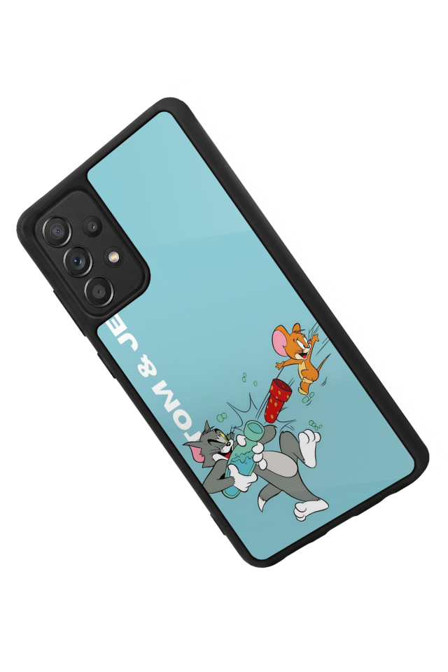 Samsung Galaxy A72 Uyumlu Tom And Jerry Tasarımlı Glossy Premium Kılıf