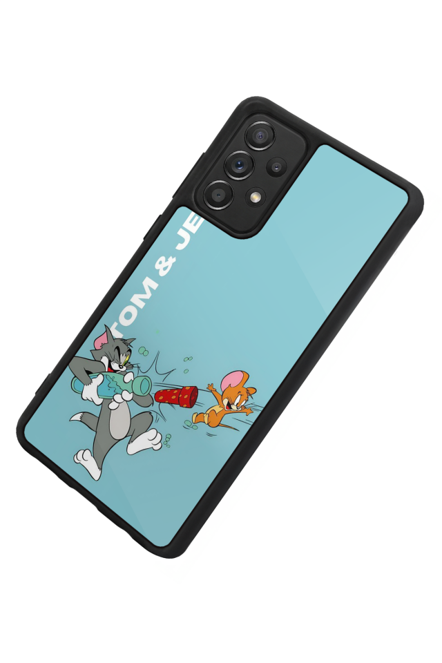 Samsung Galaxy A72 Uyumlu Tom And Jerry Tasarımlı Glossy Premium Kılıf