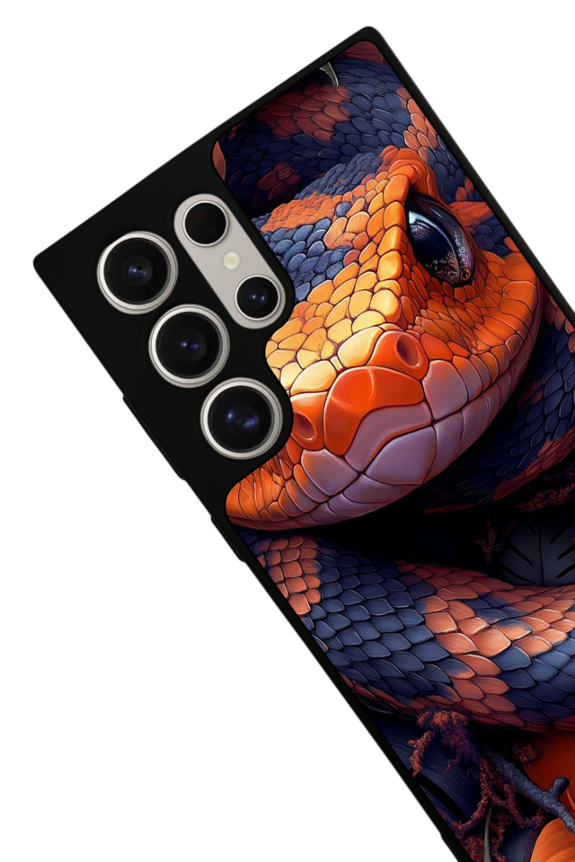 Samsung Galaxy S23 Ultra Uyumlu Yılan Tasarımlı Glossy Premium Kılıf