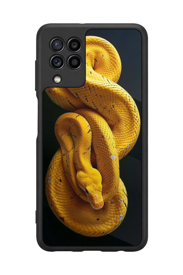 Samsung Galaxy M22 Uyumlu Yılan Tasarımlı Glossy Premium Kılıf