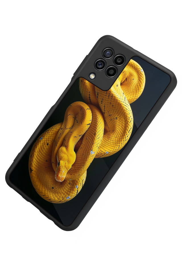Samsung Galaxy M22 Uyumlu Yılan Tasarımlı Glossy Premium Kılıf
