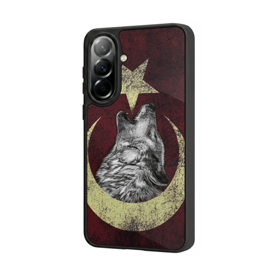 Samsung Galaxy A57 Uyumlu Bozkurt Tasarımlı Glossy Premium Kılıf