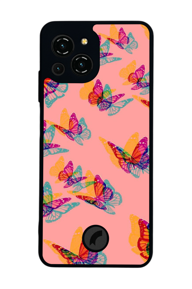 Reeder S23 Pro Max Uyumlu Kelebek Tasarımlı Glossy Premium Kılıf