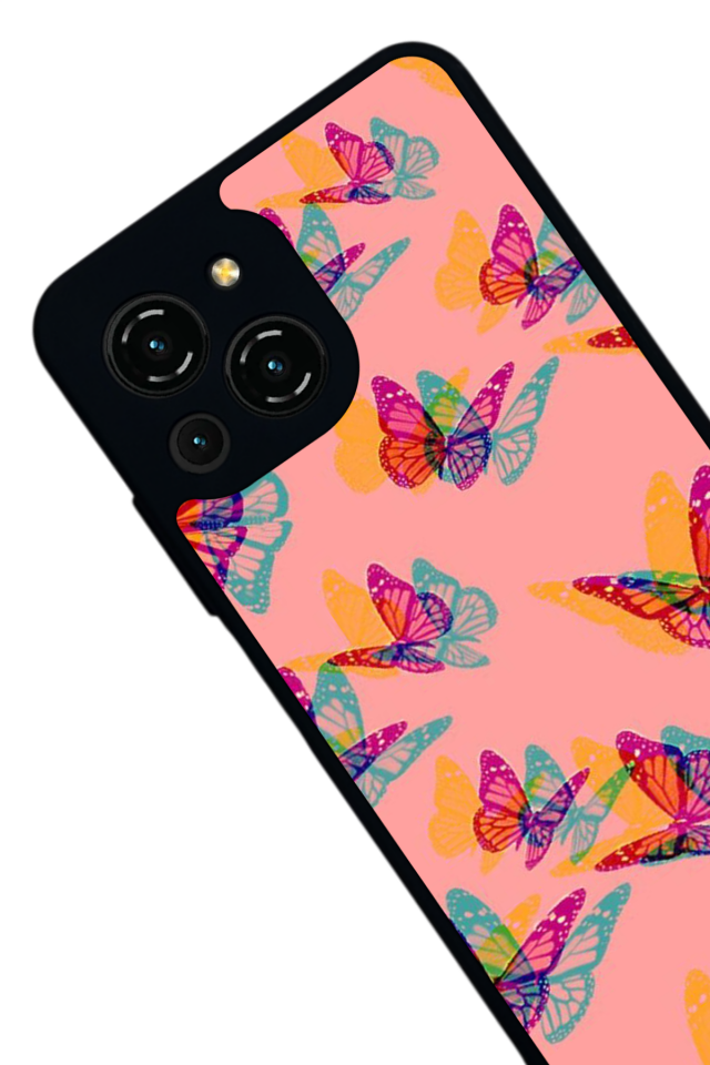 Reeder S23 Pro Max Uyumlu Kelebek Tasarımlı Glossy Premium Kılıf