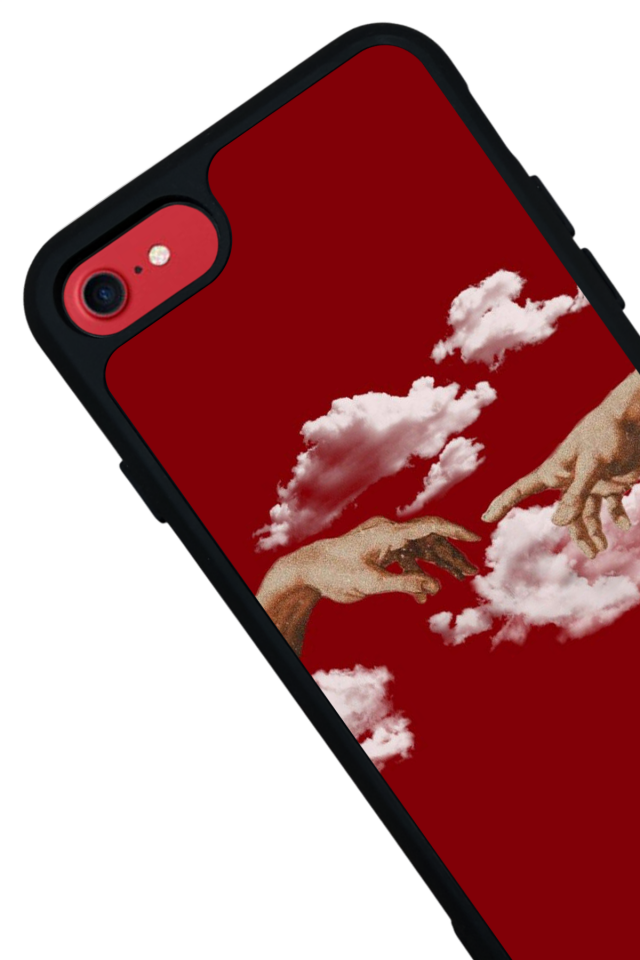 iPhone SE Uyumlu Kirmizi Tasarımlı Glossy Premium Kılıf
