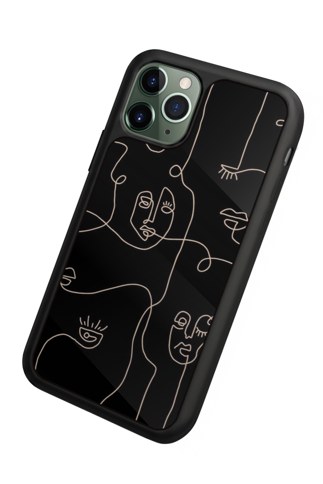 iPhone 11 Pro Max Uyumlu Line Art Tasarımlı Glossy Premium Kılıf