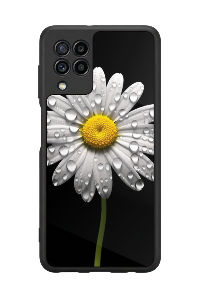 Samsung Galaxy M32 Uyumlu Papatya Tasarımlı Glossy Premium Kılıf