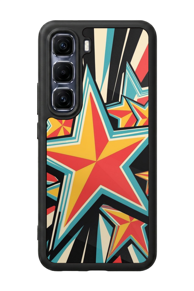 Infinix Hot 60 Pro Plus Uyumlu Retro Yildizlar Tasarımlı Glossy Premium Kılıf