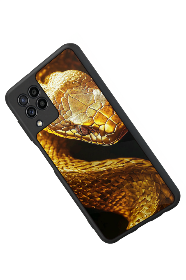 Samsung Galaxy M22 Uyumlu Yılan Tasarımlı Glossy Premium Kılıf