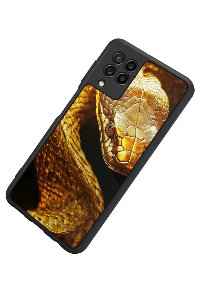 Samsung Galaxy M22 Uyumlu Yılan Tasarımlı Glossy Premium Kılıf