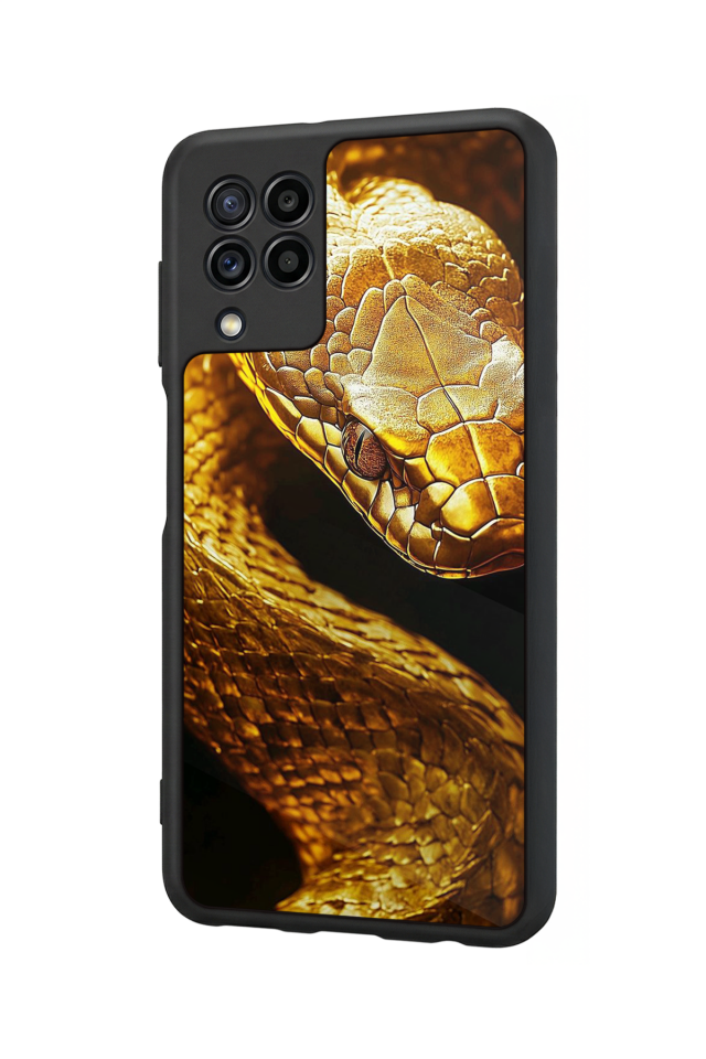 Samsung Galaxy M22 Uyumlu Yılan Tasarımlı Glossy Premium Kılıf