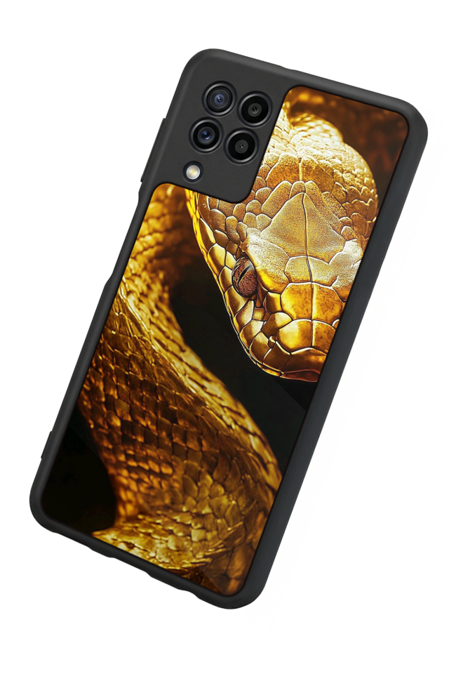 Samsung Galaxy M22 Uyumlu Yılan Tasarımlı Glossy Premium Kılıf