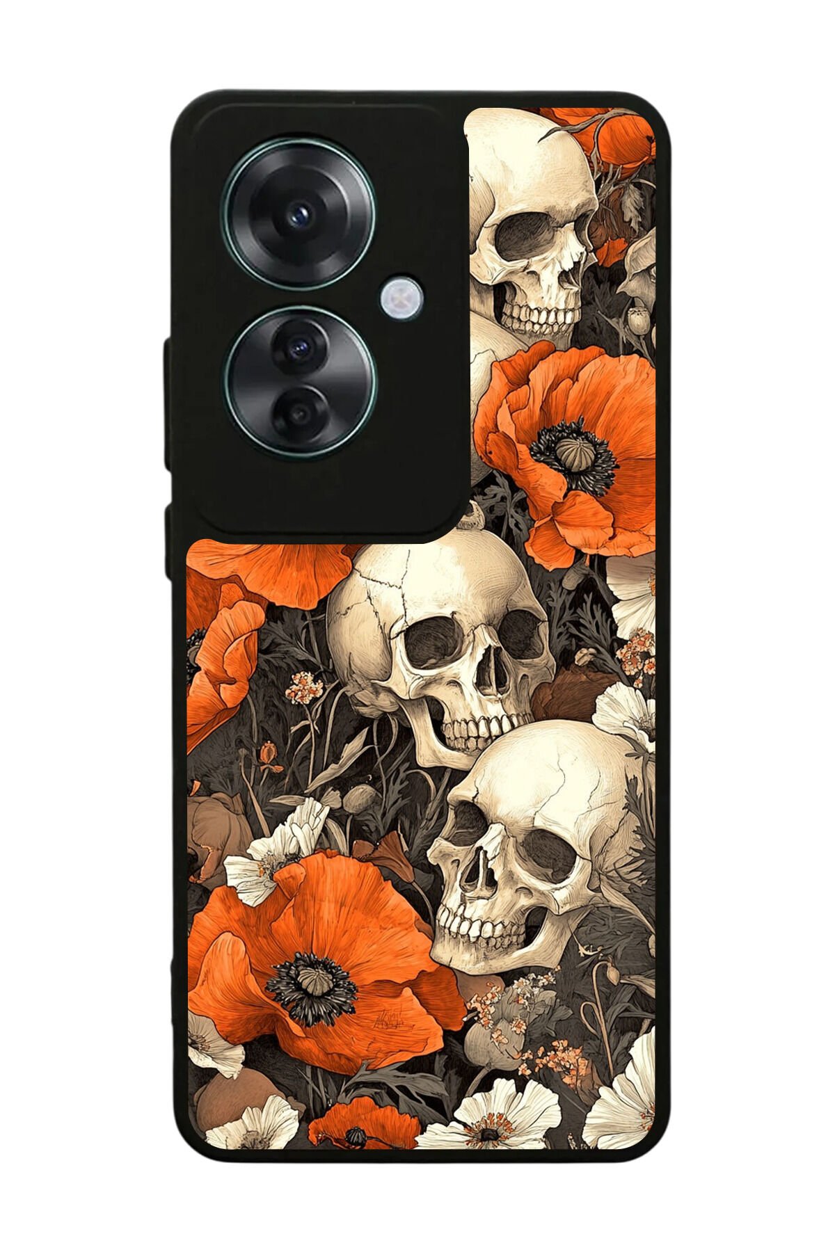 Oppo Reno 11F Uyumlu KuruKafa Tasarımlı Glossy Premium Kılıf