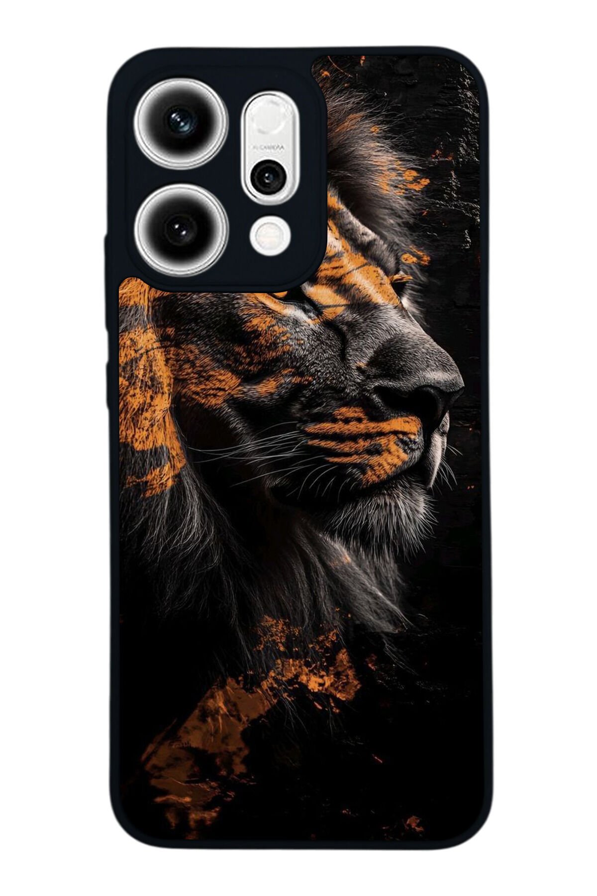 Oppo Reno 14 Uyumlu Aslan Tasarımlı Glossy Premium Kılıf