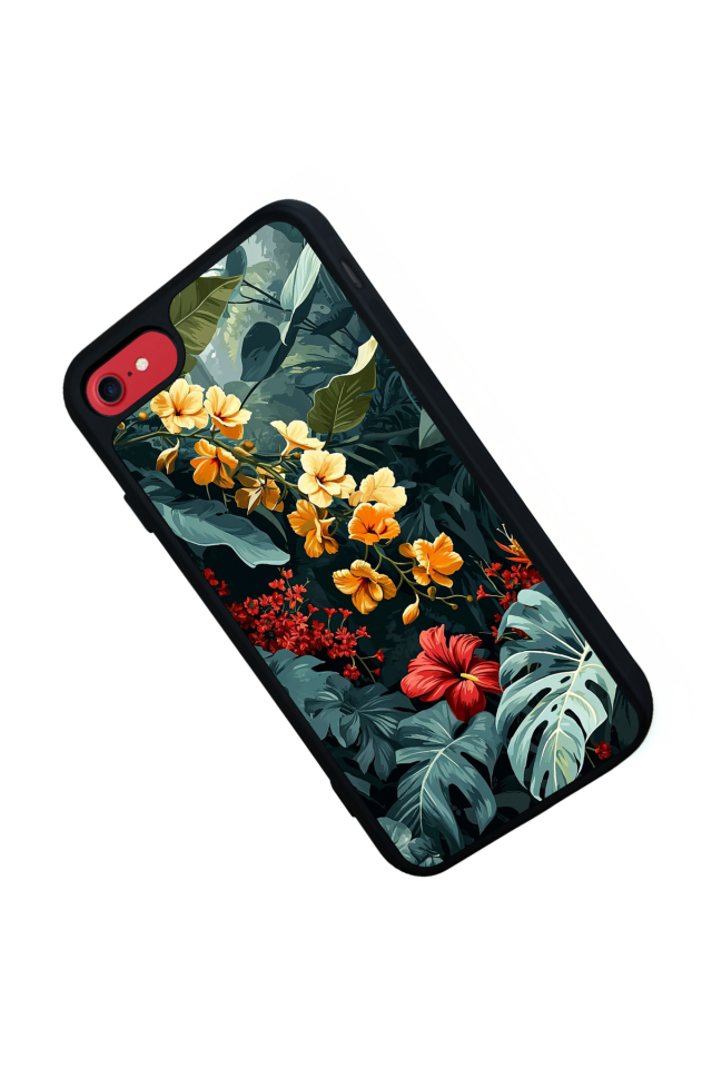 iPhone 7 Uyumlu Botanik Tasarımlı Glossy Premium Kılıf