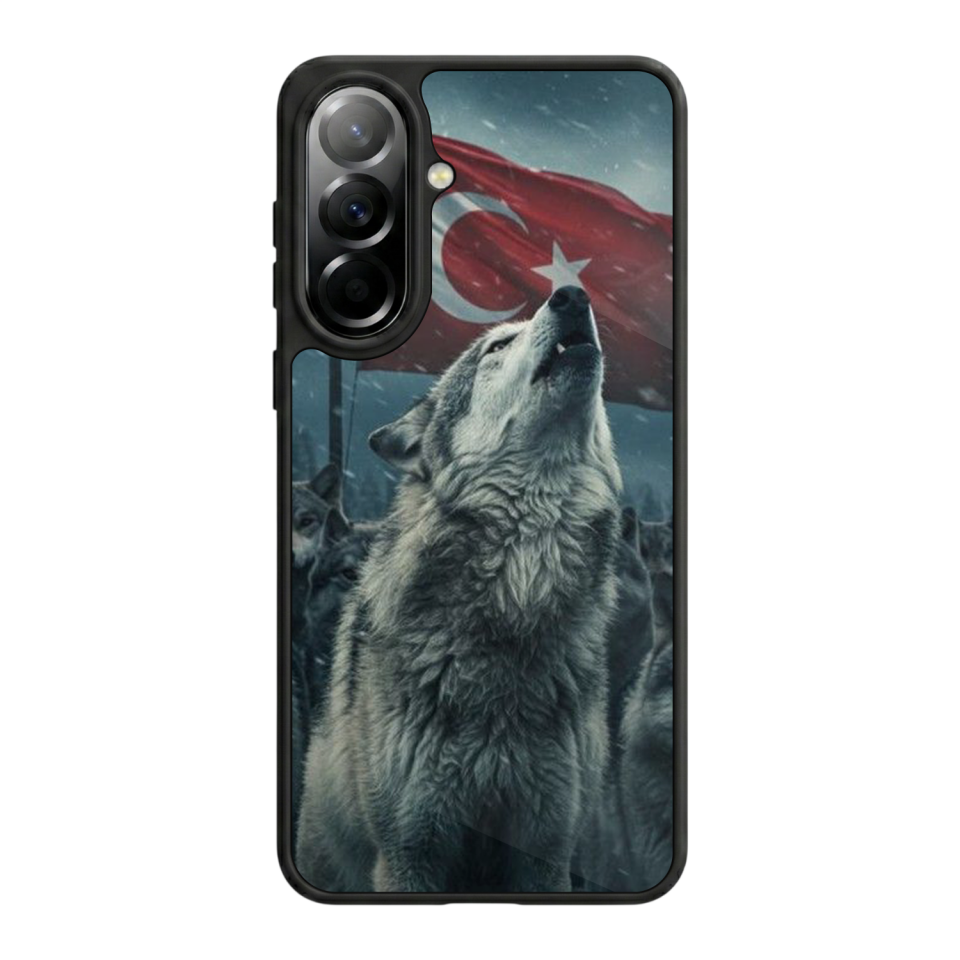 Samsung Galaxy A57 Uyumlu Bozkurt Tasarımlı Glossy Premium Kılıf