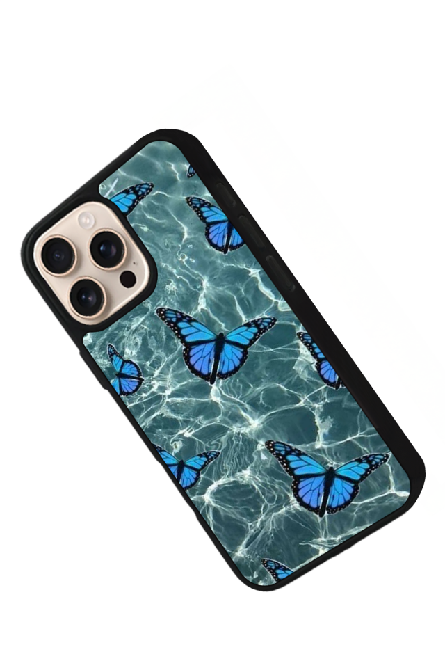 iPhone 15 Pro Max Uyumlu Kelebek Tasarımlı Glossy Premium Kılıf