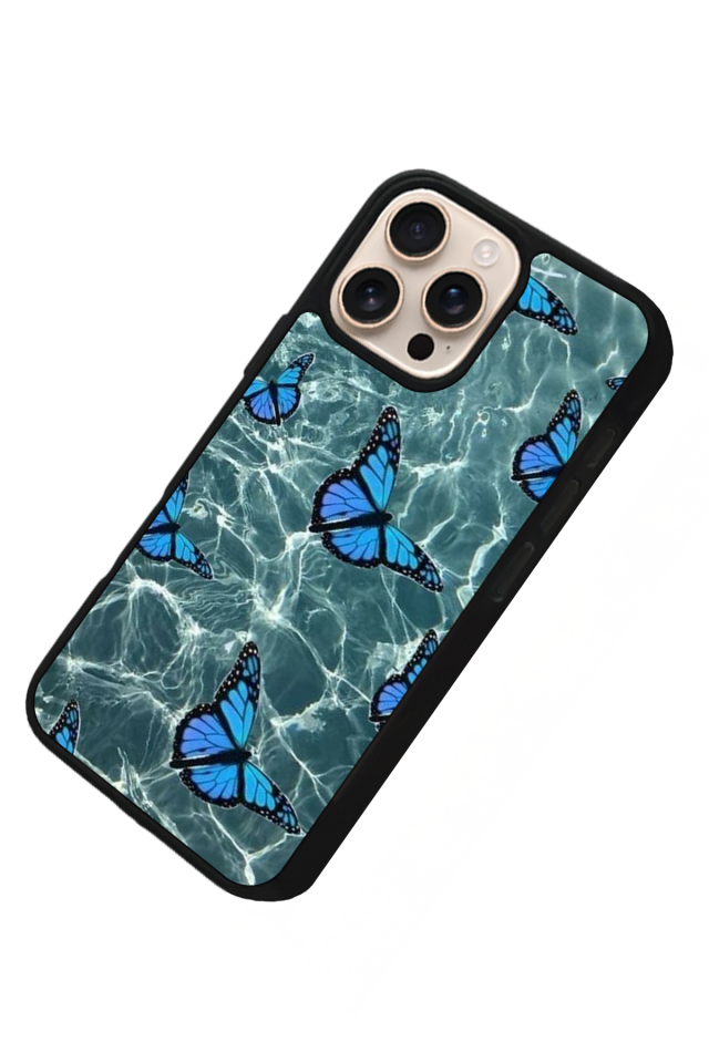 iPhone 15 Pro Max Uyumlu Kelebek Tasarımlı Glossy Premium Kılıf