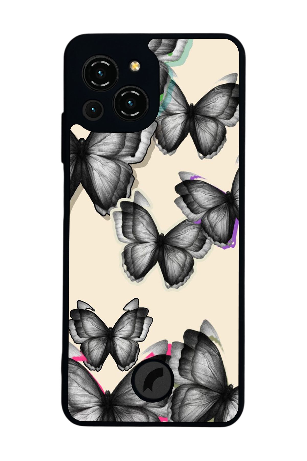 Reeder S23 Pro Max Uyumlu Kelebek Tasarımlı Glossy Premium Kılıf